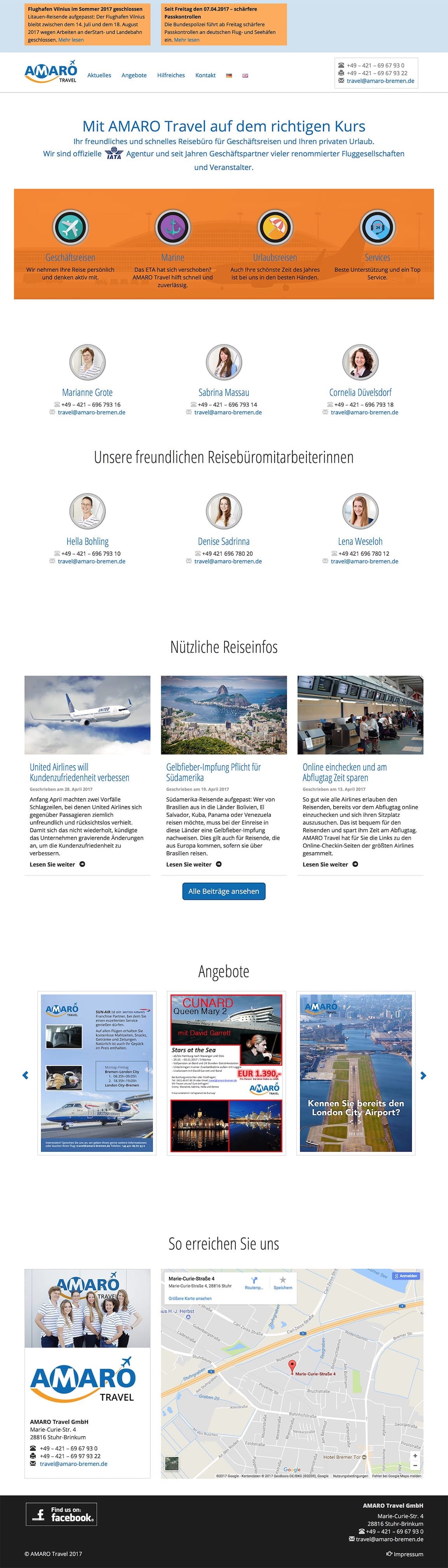 Amaro Travel Webdesign